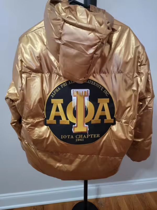 Alpha Phi Alpha Gold Puffer — Back