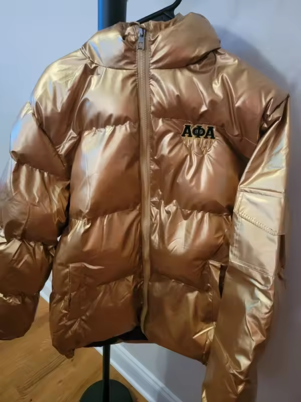 Alpha Phi Alpha Gold Puffer Jacket